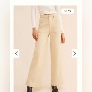 DL1961 Hepburn Patch Pocket Wide Leg Jeans Size 29 Yellow